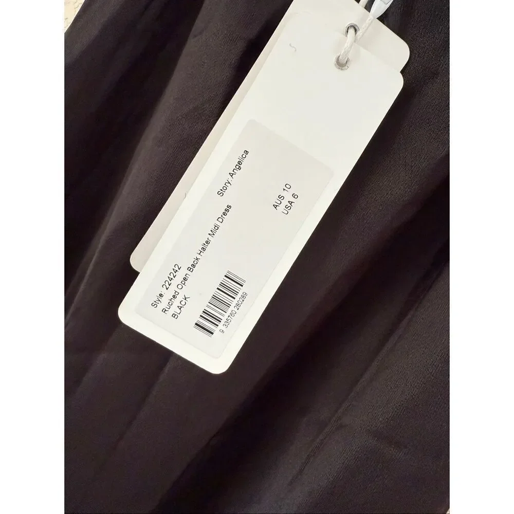 Shona Joy Ruched Open Back Halter Midi Dress - Picture 8 of 9